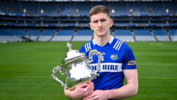 Laois forward Evan O'Carroll pictured at the launch of the Tailteann Cup. Photo by Piaras Ó Mídheach/Sportsfile