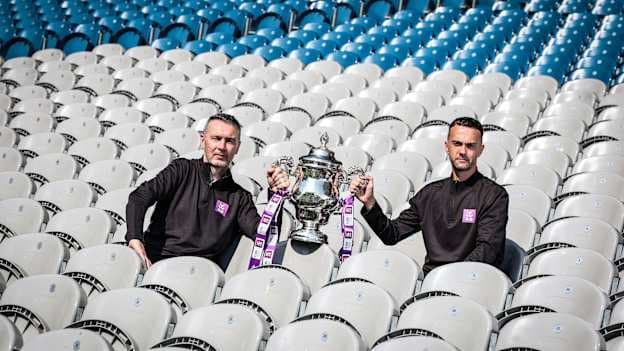 Oisin McConville of Wicklow and Conor Laverty of Down, pictured today for AIB ahead of the Tailteann Cup Final between Wicklow and Down this Saturday, July 11th at 3:30pm. This year marks a significant milestone as AIB celebrates its 11th year supporting the GAA All-Ireland Senior Football Championship. This season, AIB are celebrating the profound impact of managers, mentors, and backroom teams. Behind every county, are those who lift us all.