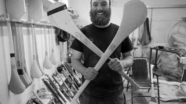 Seosamh Breathnach pictured in his hurley making and mending workshop at Na Fianna GAA club in Dublin. 