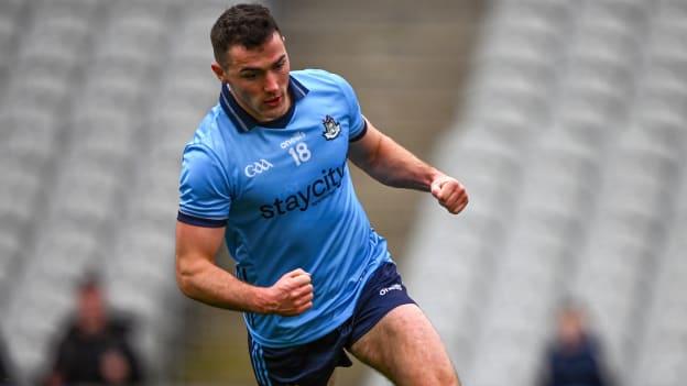 Colm Basquel of Dublin celebrates scoring his side's 4th goal, in the 46th minute, during the Allianz Football League Division 1 match between Dublin and Tyrone at Croke Park in Dublin. Photo by Ray McManus/Sportsfile.