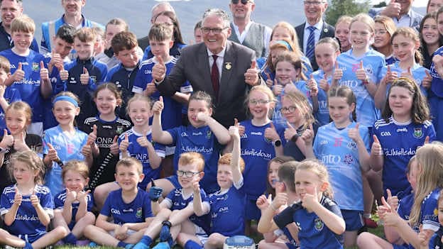 GAA President Jarlath Burns attended the official opening of St Peter's Warrenpoint's new pitch.