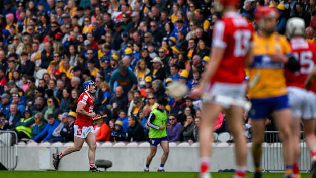 Sean O'Donoghue of Cork leaves the field after receiving a second yellow card during the Munster GAA Hurling Senior Championship Round 2 match between Cork and Clare at SuperValu Páirc Ui Chaoimh in Cork. Photo by Ray McManus/Sportsfile.