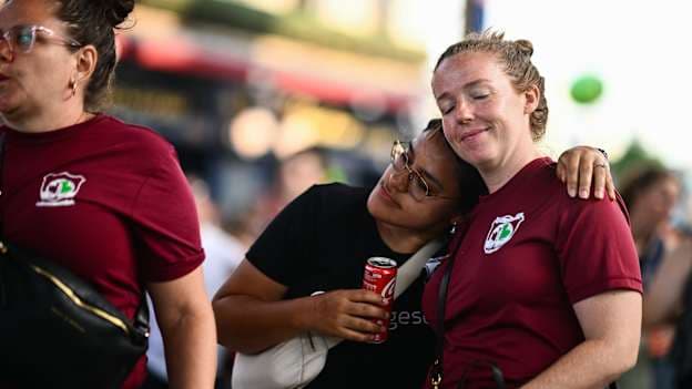 Attendees during the closing ceremony of the oneills.com GAA World Games 2026 at the SETU Arena in Carriganore, Waterford. Photo by Shauna Clinton/Sportsfile.