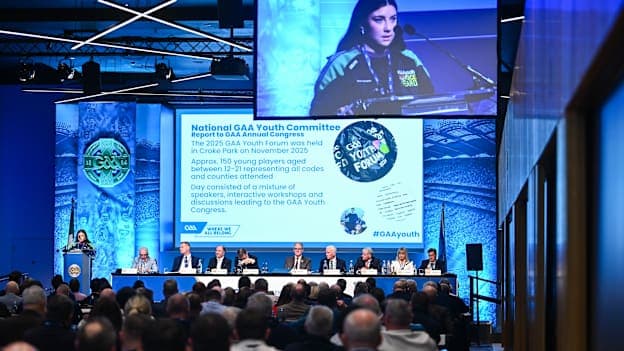 Tara O'Mahony speaking at the GAA's Annual Congress earlier this year at Croke Park. Photo by Piaras Ó Mídheach/Sportsfile
