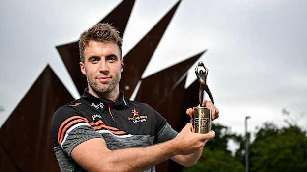 PwC GAA/GPA Player of the Month for July in football, Paul Conroy of Galway, with his award in Galway.