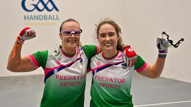 Martina McMahon and Aisling Shanahan celbrate after victory over Fiona Tully and Alanna Coggeran.