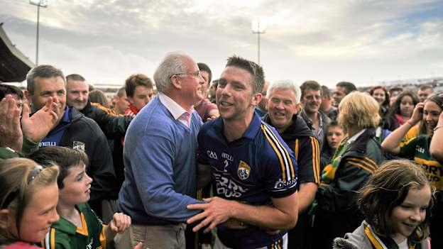 Marc Ó Sé celebrates following Kerry's dramatic 2014 All-Ireland SFC Semi-Final replay win over Mayo. Photo by: Dáire Brennan/Sportsfile