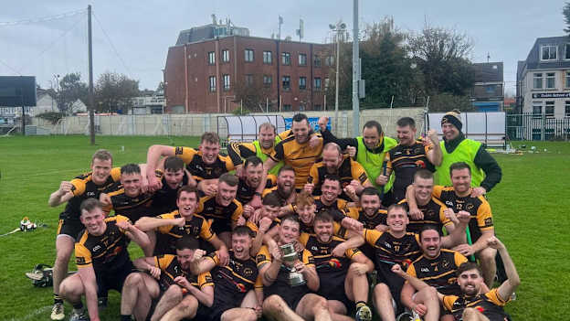 Wild Geese celebrate winning the 2024 Dublin Junior 'C' Hurling Championship. 