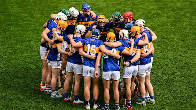 Ronan Maher speaks to the Tipperary players before the All-Ireland SHC Semi-Final win over Kilkenny. Photo by Daire Brennan/Sportsfile