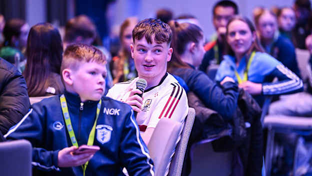 Participants at the GAA Youth Forum 2024 at Croke Park in Dublin. Photo by Piaras Ó Mídheach/Sportsfile.