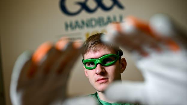 Handball player Cormac Finn at the oneills.com World Handball Championships 2024 official launch at the National Handball Centre in Dublin. Photo by David Fitzgerald/Sportsfile.