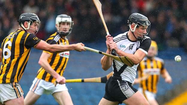 Kian O'Kelly of Kilruane MacDonaghs in action against Gavin Ryan of Upperchurch-Drombane during the 2022 Tipperary County Senior Hurling Championship Semi-Final match between Kilruane MacDonaghs and Upperchurch-Drombane at FBD Semple Stadium in Thurles, Tipperary. Photo by Michael P Ryan/Sportsfile.