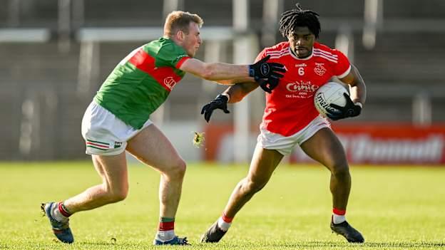 Ikem Ugwueru, Éire Óg, and Brian McGrath, Loughmore-Castleiney, in AIB Munster Club SFC action. Photo by Brendan Moran/Sportsfile
