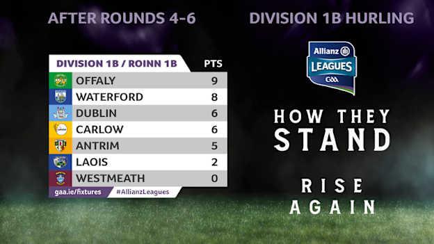 Allianz Hurling League Division 1B standings