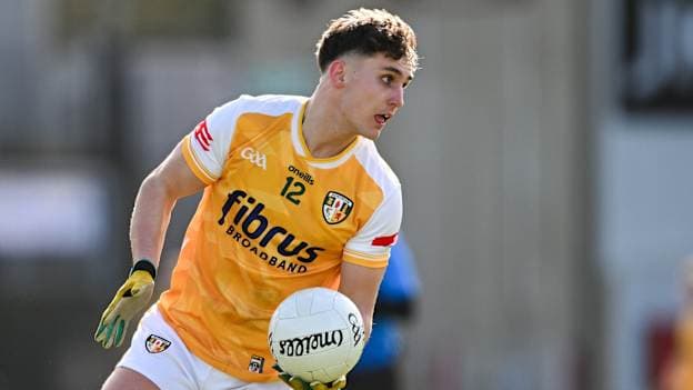 Ronan Boyle of Antrim scored two goals in their Tailteann Cup Round 1 victory over Carlow. Photo by Ramsey Cardy/Sportsfile