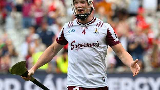 Galway captain Darren Morrissey celebrates following the All-Ireland SHC Semi-Final win over Cork at Croke Park. Photo by Ray McManus/Sportsfile