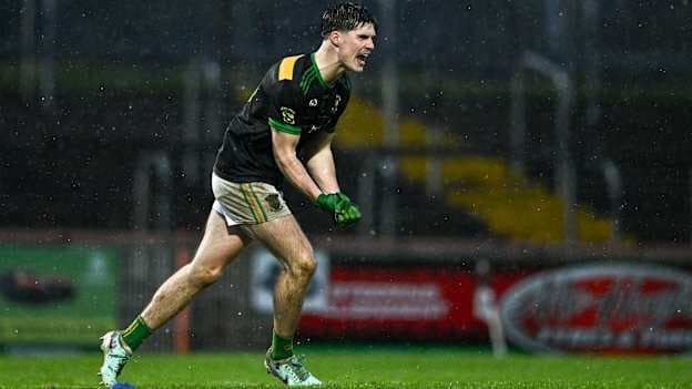 Glenullin's Ryan McNicholl celebrates. Photo by Ben McShane/Sportsfile
