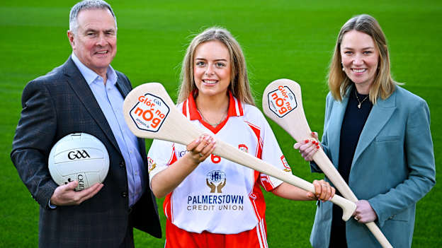 In attendance are Peter McKenna, Croke Park Stadium Director and GAA Commercial Director, Nicole Lyons, Marketing Apprentice at Amazon Ireland, and Alison Dunn, Country Manager at Amazon Ireland, right, during the announcement of Glór na nÓg a new partnership between Amazon and the GAA at Croke Park in Dublin. The initiative aims to hear from and empower members aged 13-18 in local GAA communities in Ireland and overseas. Submissions can be made via GAA.ie/glornanog to be in with a chance of winning €8,000 for your club. Photo by Piaras Ó Mídheach/Sportsfile