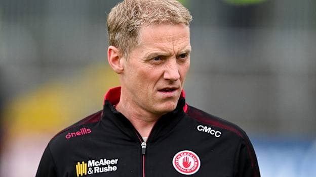 Tyrone selector Colm McCullagh before the GAA Football All-Ireland Senior Championship Round 1 match between Donegal and Tyrone at MacCumhaill Park in Ballybofey, Donegal. Photo by Ramsey Cardy/Sportsfile.