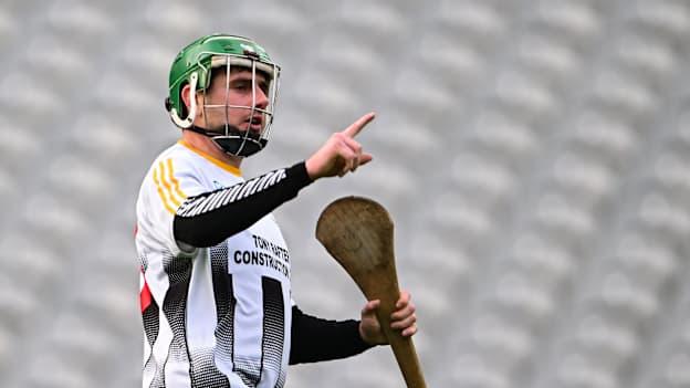 St Lachtain's Shane Donnelly celebrates at Croke Park. Photo by Piaras Ó Mídheach/Sportsfile