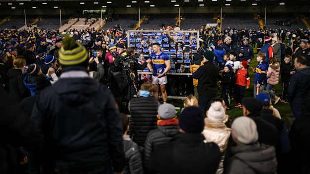 Player of the match Ronan Maher of Tipperary is interviewed by Darragh Maloney of RTÉ after the Allianz Hurling League Division 1A match between Tipperary and Cork at FBD Semple Stadium in Thurles, Tipperary. Photo by Brendan Moran/Sportsfile