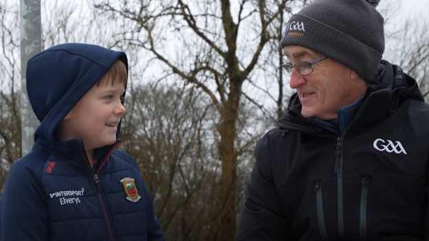 Ross Fahey from Breaffy GAA Club with John Prenty, Connacht Council Secretary