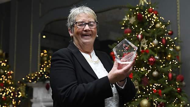 Kitty Ryan-Savage of Tipperary with her GWA Ladies Football Hall of Fame award at the Gaelic Writers’ Awards, supported by Dalata Hotel Group, at the Iveagh Garden Hotel in Dublin. Photo by Matt Browne/Sportsfile.