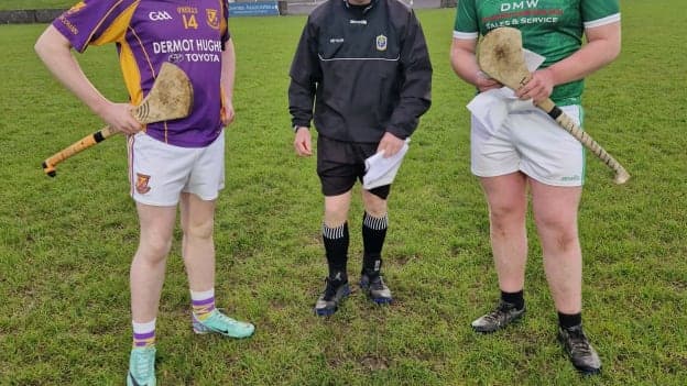 The Clonguish and Roscommon Gaels captains pictured before their Táin Óg U-16 clash earlier this year. 