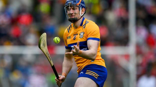 Clare's David Fitzgerald in Munster SHC action. Photo by Ray McManus/Sportsfile