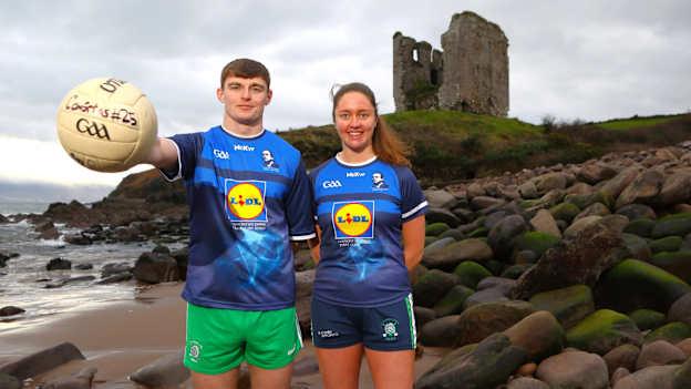 Kerry footballers Diarmuid O'Connor and Mary O'Connell pictured at the launch of the Lidl Comórtas Peile Páidí Ó Sé 2025 which will take place all across the Dingle Peninsula from the 21st – 23rd February.