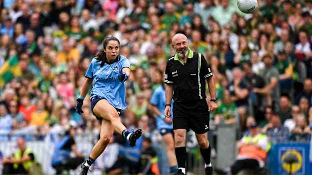 Niamh Crowley of Dublin during the 2025 TG4 All-Ireland Ladies Football Senior Championship final match between Dublin and Meath at Croke Park in Dublin. Photo by Piaras Ó Mídheach/Sportsfile.