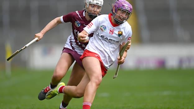 Orlaith Cahalane, Cork, and Rachael Hanniffy, Galway, in action at FBD Semple Stadium. Photo by Tom Beary/Sportsfile