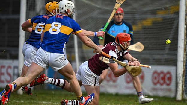 Conor Whelan, Galway, and Ronan Maher and Michael Breen, Tipperary, in Allianz Hurling League action earlier this year. Photo by Sam Barnes/Sportsfile