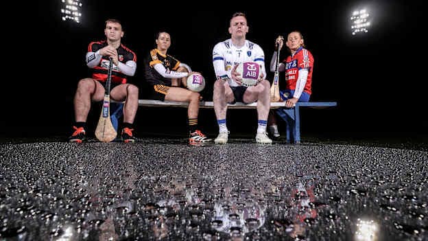 Dessie Hutchinson, Niamh O'Sullivan, Rory Beggan, and Áine Keane pictured at the launch of #TheToughest AIB 2024/2025 Club Championships.