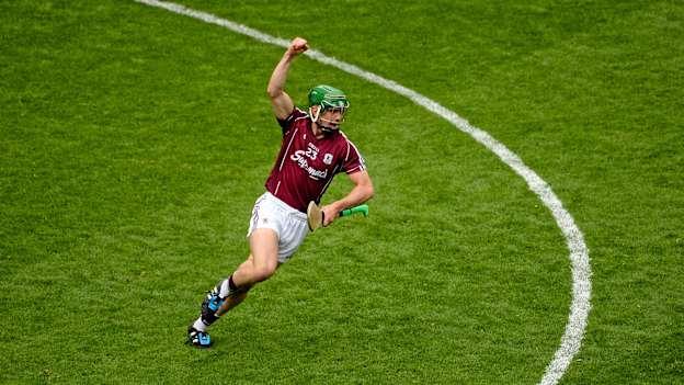 Shane Moloney, Galway, celebrates after scoring the winning point in the 2015 All-Ireland SHC semi-final against Tipperary. Picture credit: Dáire Brennan / SPORTSFILE