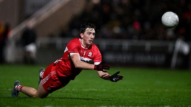 Paul Cassidy of Derry during the Allianz Football League Division 2 match between Kildare and Derry at Cedral St Conleth's Park in Newbridge, Kildare. Photo by Ben McShane/Sportsfile.