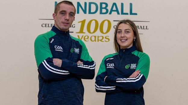 Team Ireland captains Robbie McCarthy (Westmeath) and Fiona Tully (Roscommon). Photo: Stephen Marken