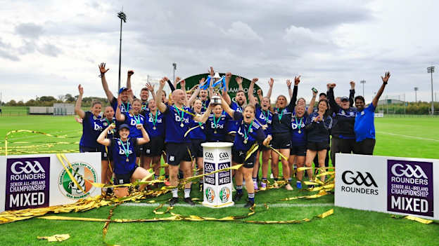 Breaffy celebrate after winning the GAA Rounders Senior All-Ireland Mixed Championship Final. 