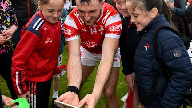 Sam Mulroy of Louth with supporters after the GAA Football All-Ireland Senior Championship Round 1 match between Louth and Meath at Grattan Park in Inniskeen, Monaghan. Photo by Daire Brennan/Sportsfile.