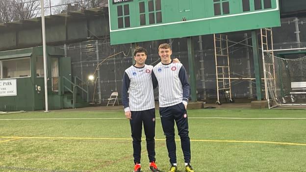  New York footballers Liam Kearney, left, and Adam Loughlin.