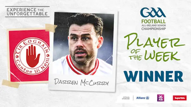 Darren McCurry voted GAA.ie Footballer of the Week