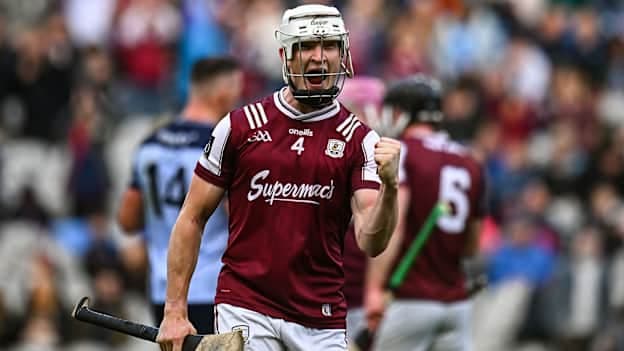Galway captain Darren Morrissey celebrates after the Leinster Senior Hurling Final. Photo by Piaras Ó Mídheach/Sportsfile