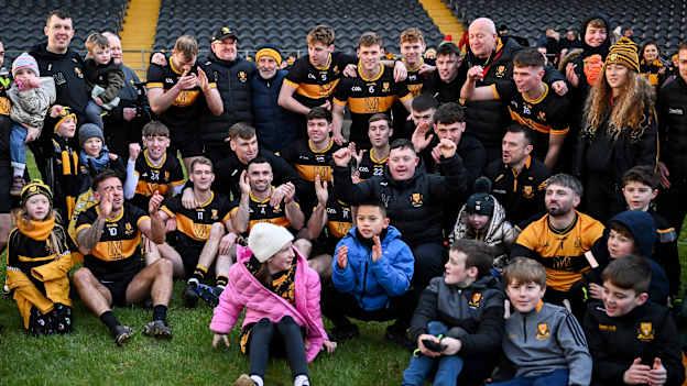 Dr Crokes players and supporters celebrate after their side's victory in the AIB Munster GAA Senior Club Football Championship final match between Dr Crokes of Kerry and Loughmore Castleiney of Tipperary at Mallow GAA Grounds in Cork. Photo by Piaras Ó Mídheach/Sportsfile.