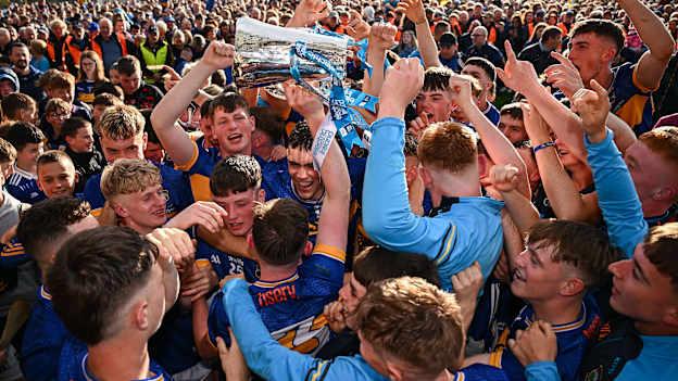 Tipperary players celebrate at UPMC Nowlan Park. Photo by Seb Daly/Sportsfile