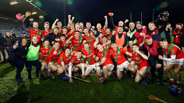 Commercials celebrate after winning the Dublin Premier Intermediate Hurling Championship. 