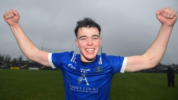 Zac Keller of Nenagh CBS celebrates after the TUS Dr Harty Cup final match between Nenagh CBS, of Nenagh and Ardscoil Ris, of Limerick at Cusack Park in Ennis. Photo by John Sheridan/Sportsfile