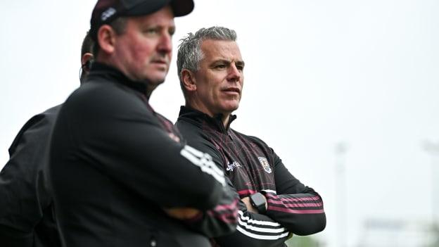 Galway selector John Concannon and manager Pádraic Joyce. Photo by Brendan Moran/Sportsfile