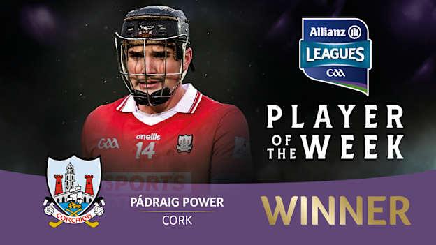 The public has voted Cork's Pádraig Power this week's GAA.ie Hurler of the Week. 