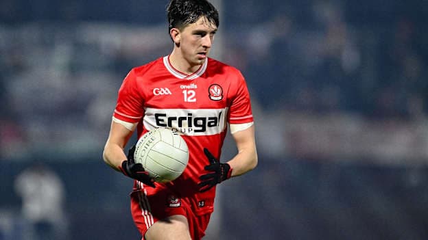 Paul Cassidy of Derry during the Allianz Football League Division 2 match between Derry and Tyrone at Celtic Park in Derry. Photo by Oliver McVeigh/Sportsfile.