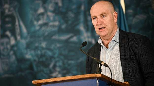 Benny Hurl, Chairperson of the GAA's National Demographics Committee, addresses delegates at Annual Congress. Photo by Ramsey Cardy/Sportsfile